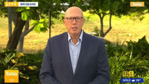Peter Dutton live cross with Today Show Feb 14
