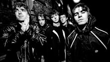 Group portrait of British rock band Oasis in Manchester, United Kingdom, 29th November 1993. L-R Noel Gallagher, Paul Arthurs (aka Bonehead), Paul McGuigan, Tony McCarroll,Liam Gallagher. (Photo by James Fry/Getty Images)