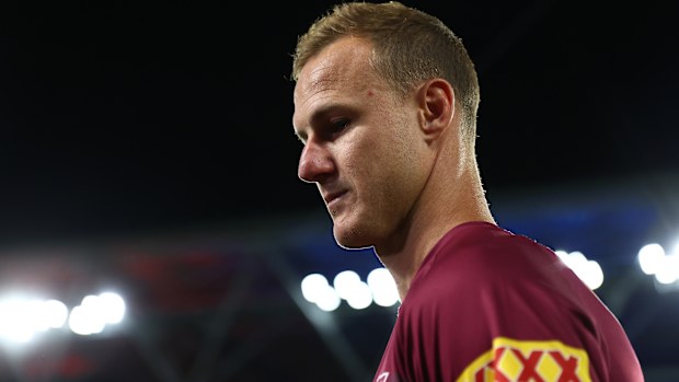 Daly Cherry-Evans of the Maroons looks on ahead of game one of the Men's State of Origin series between Queensland Maroons and New South Wales Blues at Suncorp Stadium on May 28, 2025 in Brisbane, Australia. (Photo by Chris Hyde/Getty Images