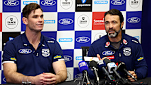 Chris Scott and Tom Hawkins, as the Cat announced his retirement.