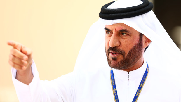 FIA President Mohammed ben Sulayem in the paddock at the Bahrain Grand Prix in March. Photo: Mark Thompson/Getty Images.