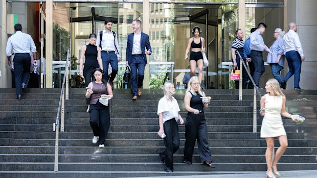 Office workers in the CBD.