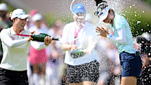 Grace Kim celebrates.