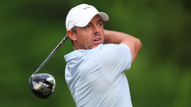 Rory McIlroy of Northern Ireland in action during the Pro Am event at Quail Hollow Country Club on May 08, 2024 in Charlotte, North Carolina. (Photo by Andrew Redington/Getty Images)