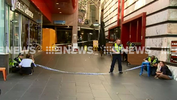 A man has been stabbed at Melbourne Central. (9NEWS)