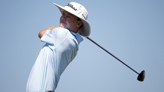 Joe Highsmith of the United States plays his shot from the fourth tee during the final round of the Cognizant Classic in The Palm Beaches 2025 at PGA National Resort And Spa on March 02, 2025 in Palm Beach Gardens, Florida. (Photo by Mike Ehrmann/Getty Images)