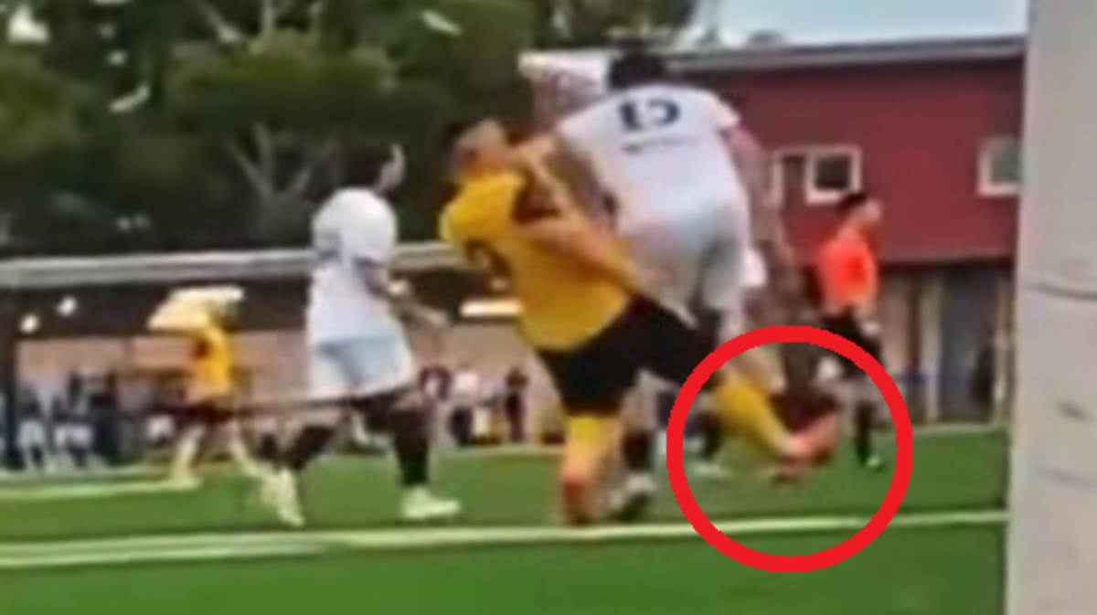 Football news 2026 | Callum Kealy stomp on Jamie Percevski in NPL game ...