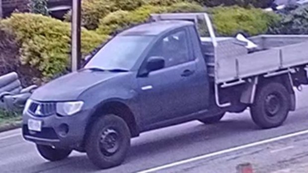 The grey Mitsubishi Triton utility XTF976 was seen at a Lonsdale home on Sunday, September 28 the day after Robertson was last seen alive while he celebrated with friends.