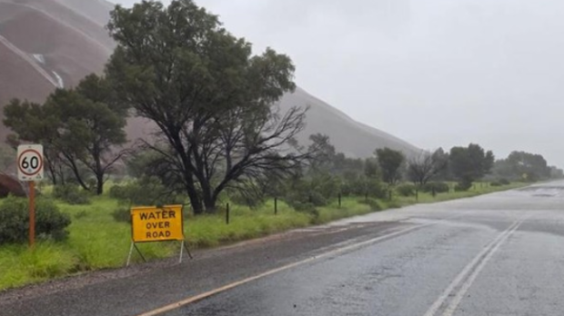 Some roads near Uluru remain closed due to being waterlogged.