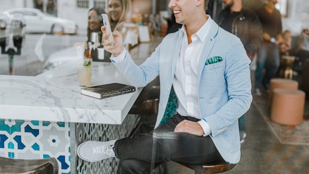Rich man waiting for a date