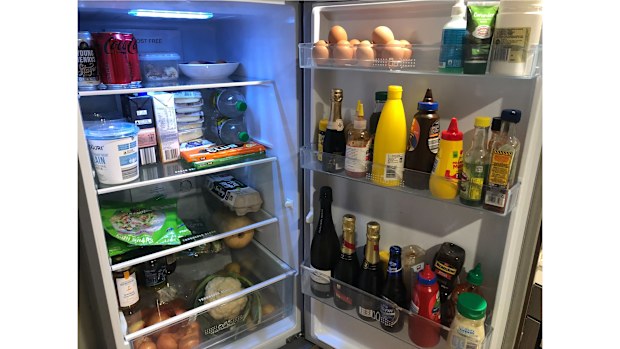 Sarah's fridge is well stocked.