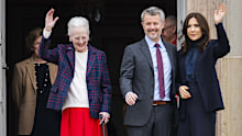 Queen Margrethe II on April 16, her 86th birthday, at Fredensborg Palace with King Frederik and Queen Mary.