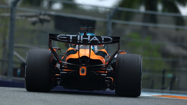 Oscar Piastri of Australia driving the (81) McLaren MCL40 Mercedes on track during the F1 Grand Prix of Miami at Miami International Autodrome on May 03, 2026 in Miami, Florida. (Photo by Clive Mason/Getty Images)