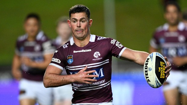 Highly rated Manly youngster Joey Walsh playing in the NSW Cup.