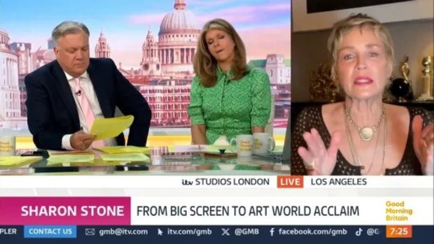 Sharon Stone shuts down Ed Balls in awkward exchange during Good Morning Britain interview