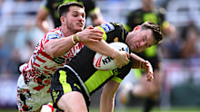 Luke Keary scored for Catalans against Leigh.