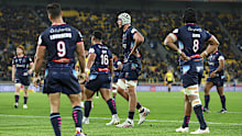 Rebels players at Sky Stadium.