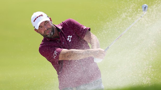 Marc Leishman of Australia plays a shot from the bunker on the 12th hole during the first round of the 125th U.S. OPEN at Oakmont Country Club on June 12, 2025 in Oakmont, Pennsylvania. (Photo by Warren Little/Getty Images)