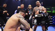 SYDNEY, AUSTRALIA - NOVEMBER 05: Mark Hunt celebrates his win over Sonny Bill Williams during the heavyweight fight between Sonny Bill Williams and Mark Hunt at Aware Super Theatre on November 05, 2022 in Sydney, Australia. (Photo by Mark Evans/Getty Images)