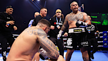 SYDNEY, AUSTRALIA - NOVEMBER 05: Mark Hunt celebrates his win over Sonny Bill Williams during the heavyweight fight between Sonny Bill Williams and Mark Hunt at Aware Super Theatre on November 05, 2022 in Sydney, Australia. (Photo by Mark Evans/Getty Images)