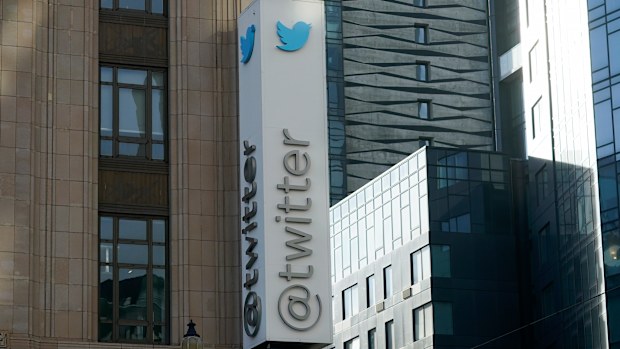 A Twitter headquarters sign is shown in San Francisco, Friday, Nov. 4, 2022. 
