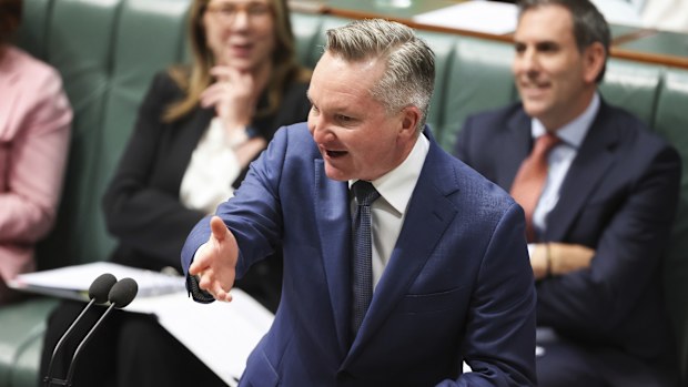 Minister for Climate Change and Energy Chris Bowen during Question Time at Parliament House, he was claimed the Solar Saver scheme will save millions of Aussies money on their electricity bills