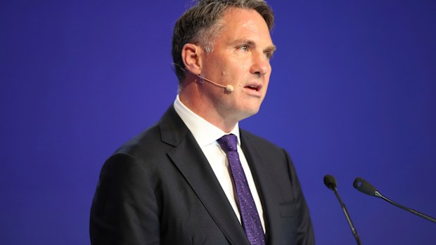 Australian Deputy Prime Minister and Minister of Defense, Richard Marles speaks during a plenary session during the 19th International Institute for Strategic Studies (IISS) Shangri-la Dialogue, Asia's premier defense forum, in Singapore.