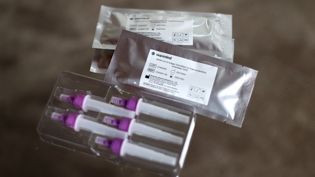 In this photo, an illustration of a COVID-19 rapid antigen test kit is pictured. Supermarkets around Australia will soon start to roll them out for sale.
