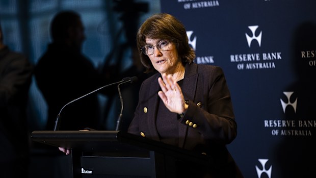 Reserve Bank of Australia governor Michele Bullock during a press conference