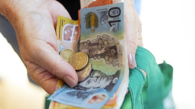 GEN23, Generic, cash payments, shopping, cost of living,  wages, withdrawal, atm, armaguard, groceries, in Sydney on April 1, 2024. 