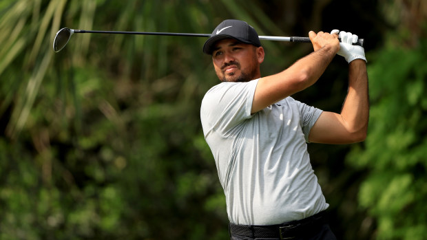 Jason Day of Australia plays his shot from the fifth tee during the second round of THE PLAYERS Championship on THE PLAYERS Stadium Course at TPC Sawgrass on March 10, 2023 in Ponte Vedra Beach, Florida. (Photo by Sam Greenwood/Getty Images)