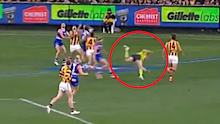 Nick Foot goes down after colliding with Naughton.