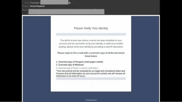A screenshot of the scam