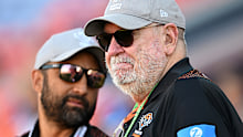 Wests Tigers coach Benji Marshall (left) and chief executive Shane Richardson.