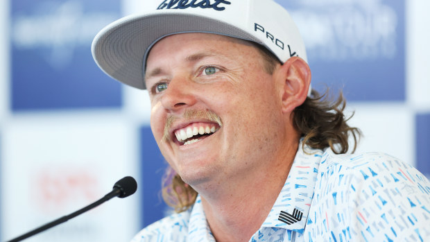 Cameron Smith speaks to media during a press conference ahead of the ISPS HANDA Australian Open at The Australian Golf Course on November 29, 2023 in Sydney, Australia. (Photo by Mark Metcalfe/Getty Images)