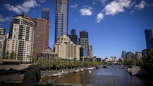 Empty Melbourne CBD under lockdown.
