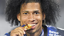 Marco Angulo after winning the Copa CONMEBOL Sudamericana 2022.