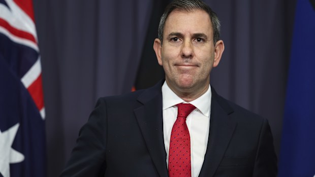 Treasurer Dr Jim Chalmers during a press conference at Parliament House in Canberra on Wednesday 6 August 2025. fedpol Photo: Alex Ellinghausen