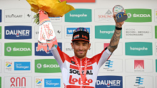 Caleb Ewan of Australia and Team Lotto Soudal celebrates winning the stage on the podium ceremony after the 37th Deutschland Tour