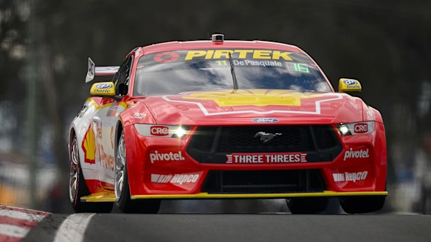Anton De Pasquale drives the Dick Johnson Racing Ford Mustang in qualifying during the Bathurst 1000, part of the 2023 Supercars Championship Series at Mount Panorama on October 06, 2023 in Bathurst, Australia. (Photo by Morgan Hancock/Getty Images)
