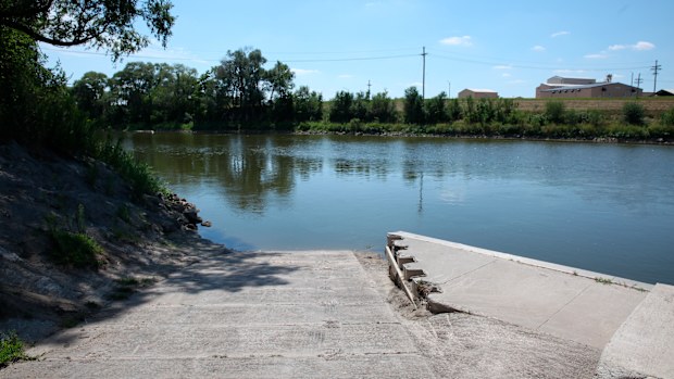 The Elkhorn River, just west of Omaha, Neb., is pictured on Thursday, Aug. 18, 2022. (AP Photo/Josh Funk)