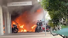 Several bikes were seen on fire.