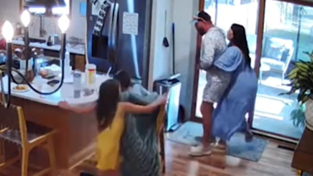 Mum and influencer Samantha Matthews saved her husband, Dan Matthews, life after he choked on a mozzarella stick.The security camera footage from inside their home recorded the moment Dan began to choke on the cheese stick.
