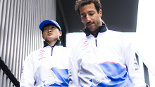Yuki Tsunoda of Japan and RB teammate Daniel Ricciardo.