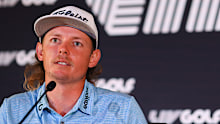 Cameron Smith speaks the media during a press conference prior to the LIV Golf Invitational - Boston.