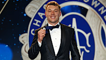 Patrick Cripps poses with his 2024 Brownlow Medal.