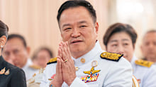 Thailand's Prime Minister Anutin Charnvirakul gestures as he attends an event at the government house in Bangkok, Thailand.