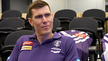 Mason Cox in a Fremantle polo.