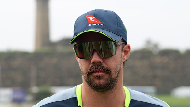 Travis Head speaks to media in Galle.