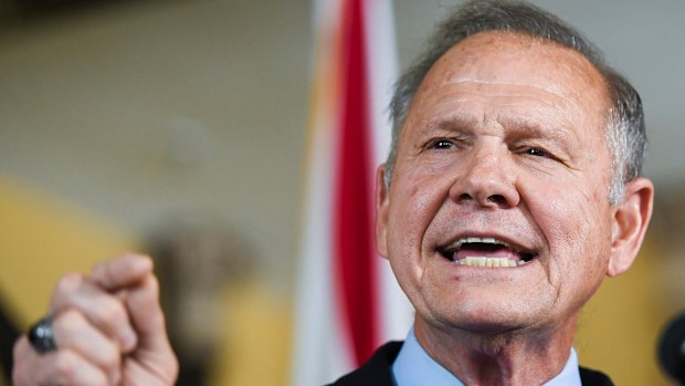 FILE - Former Alabama Chief Justice Roy Moore announces, in Montgomery, Ala., his run for the Republican nomination for U.S. Senate, June 20, 2019. Moore's attorney, Larry Klayman, tried to convince three federal appeals court judges to revive a $95 million lawsuit the former Alabama candidate for U.S. Senate brought against comedian Sacha Baron Cohen, in New York, Friday, June 10, 2022. (AP Photo/Julie Bennett, File)